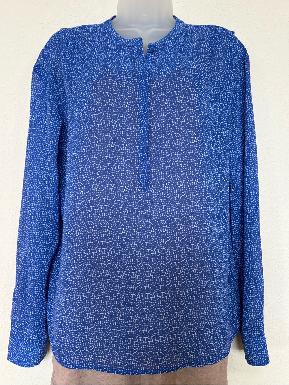 a.n.a Men's Royal Blue Microprint Long-Sleeve Button-Down Shirt